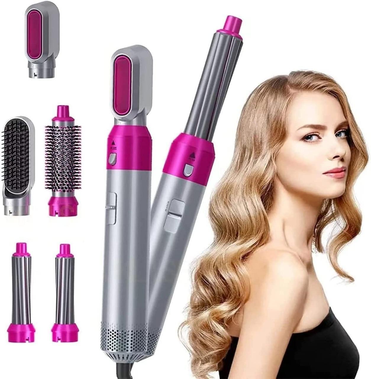 "5-in-1 Hair Styler: Dryer, Curler, Volumizer & More"