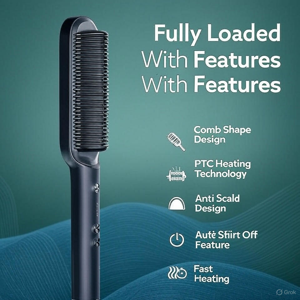 Professional Electric Hair Straightener Comb Brush