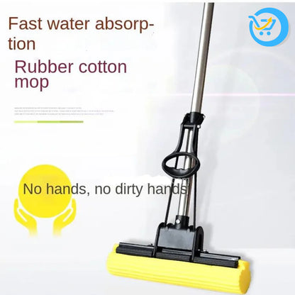 Foldable Floor Cleaning Squeeze Mop Wiper.  Absorbent Strong Mop Sponge Mop, with Telescopic Handle Mop (Pack of 1)