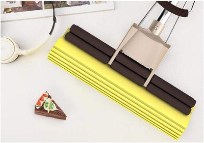 Foldable Floor Cleaning Squeeze Mop Wiper.  Absorbent Strong Mop Sponge Mop, with Telescopic Handle Mop (Pack of 1)