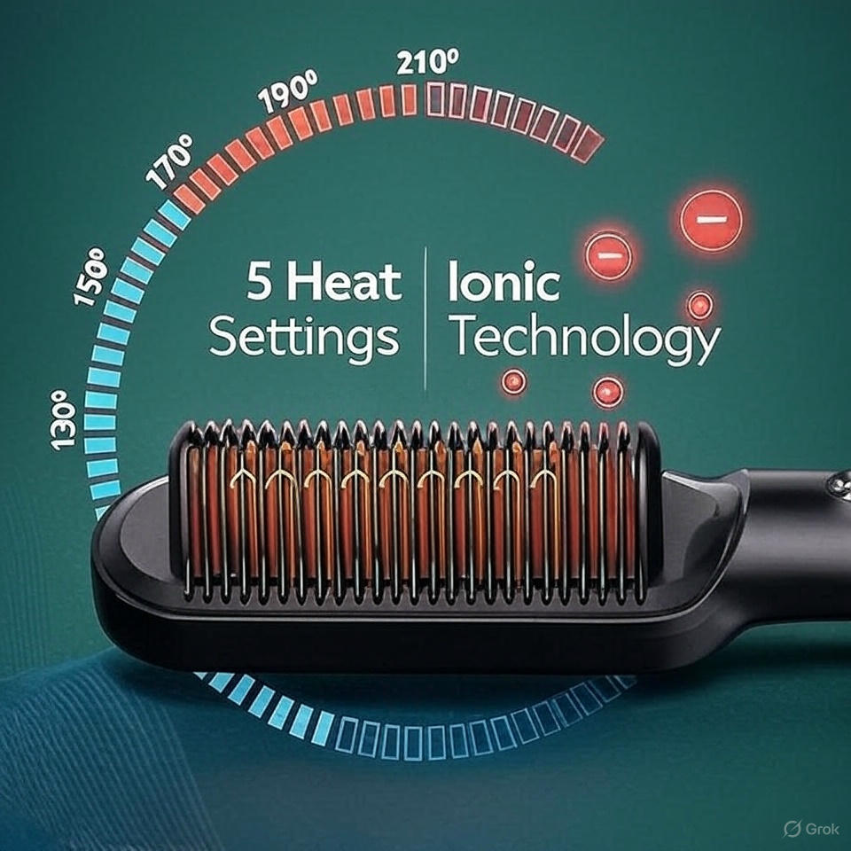 Professional Electric Hair Straightener Comb Brush